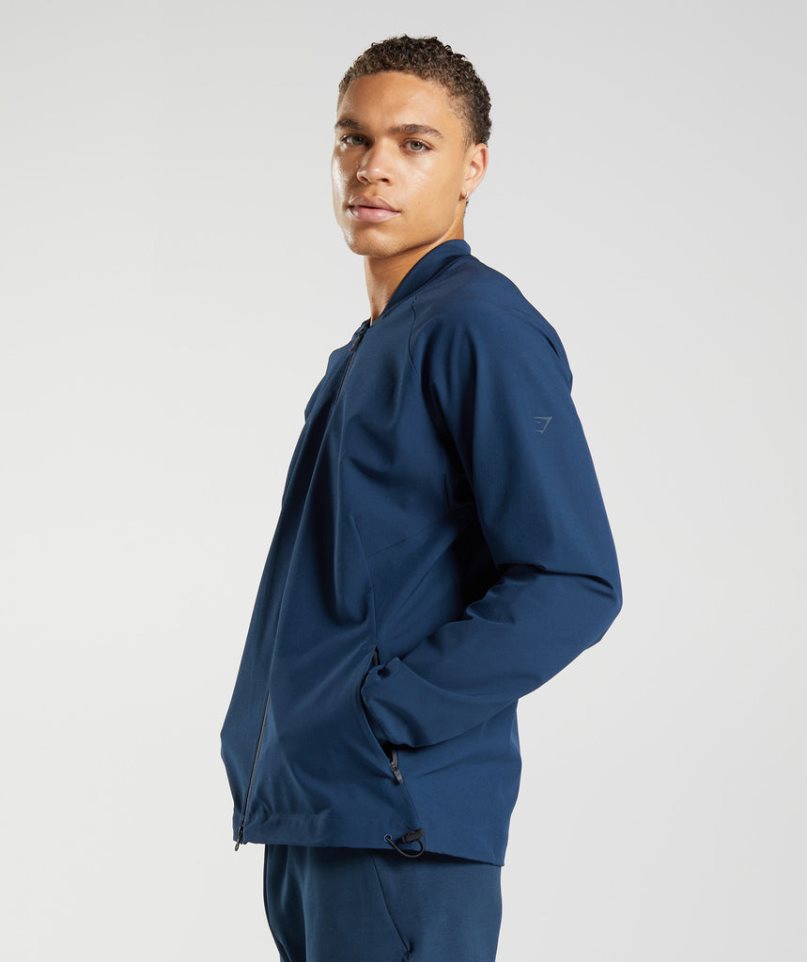 Men's Gymshark Studio Jackets Navy | CA 80N657